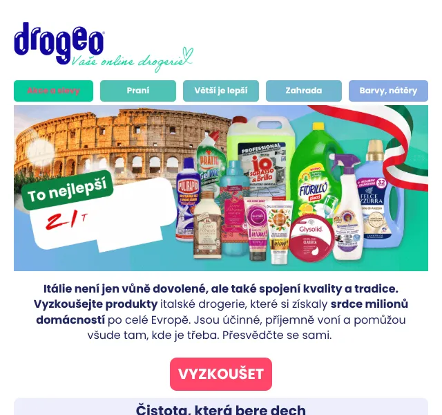 Drogeo: Italská drogerie se slevami – Srpen 2026