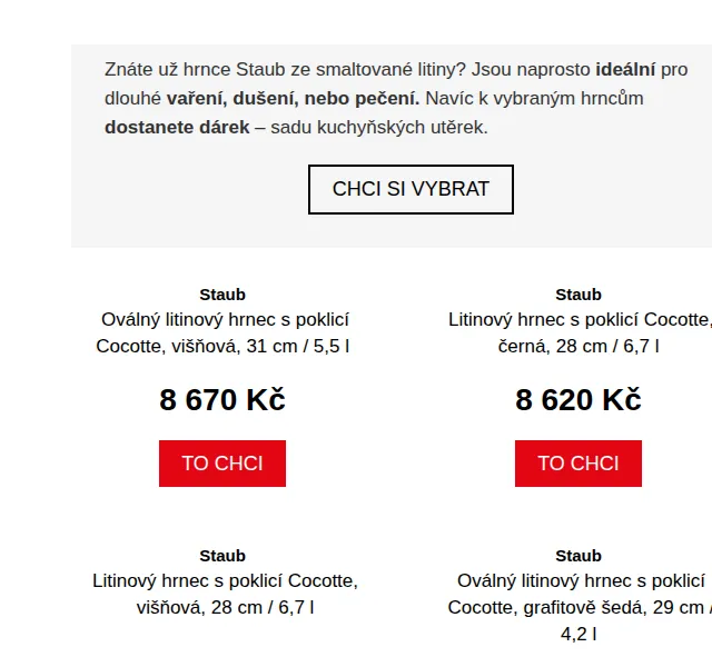 Potten & Pannen: Litinové hrnce Staub se slevou – červen 2026 | Nuslet.cz