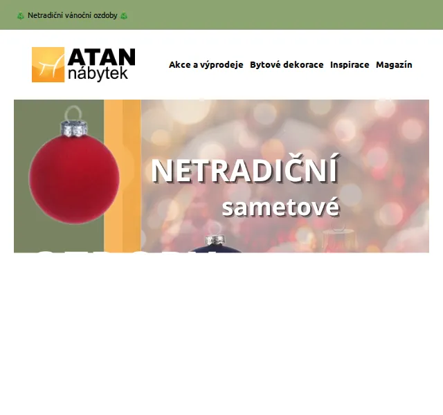 ATAN nábytek: Sametové vánoční ozdoby od 118 Kč – červen 2026 | Nuslet.cz