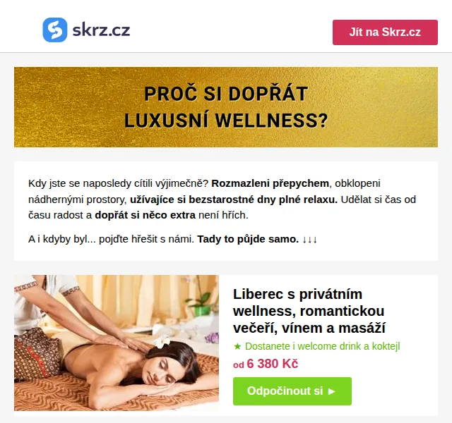 Vánoce na Skrz: vířivky, wellness a lázně slevy až 25 % – červen 2026 | Nuslet.cz