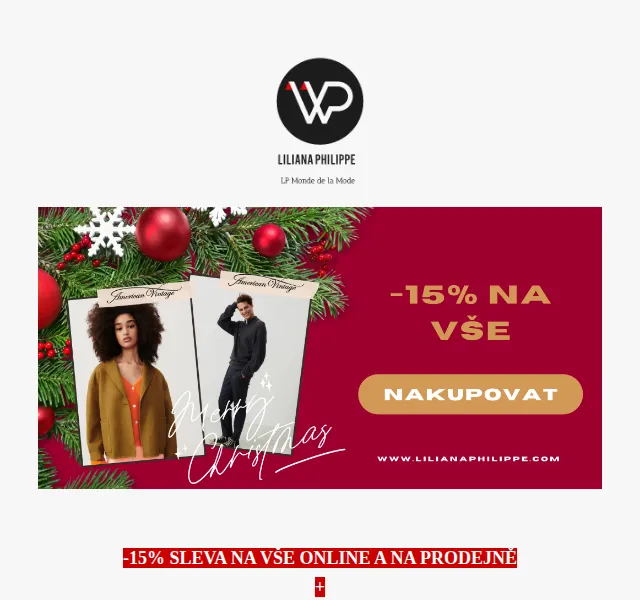 Liliana Philippe: -15 % na American Vintage – červen 2026 | Nuslet.cz