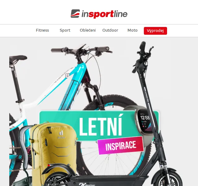 inSPORTline: Hity léta – elektrokola, koloběžky a dárky zdarma – červen 2026 | Nuslet.cz