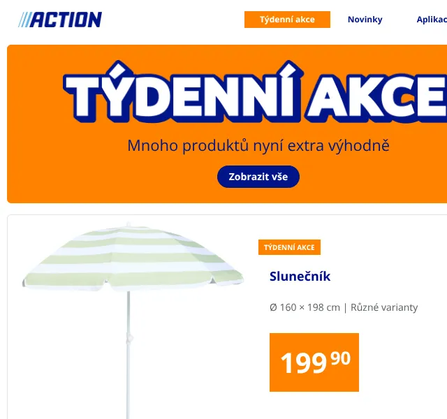 Action: Týdenní akce – slunečník, plavky, světelný řetěz – červen 2026