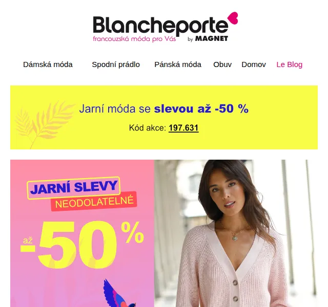 Blancheporte: Svetry s propínáním od 559 Kč – červen 2026 | Nuslet.cz