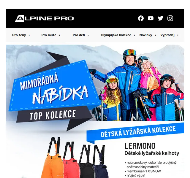 ALPINE PRO: TOP lyžařská kolekce s mimořádnou slevou – červen 2026 | Nuslet.cz