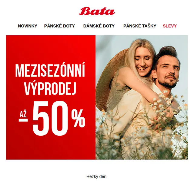 Baťa: Mezisezónní výprodej se slevami až 50 % – červen 2026 | Nuslet.cz