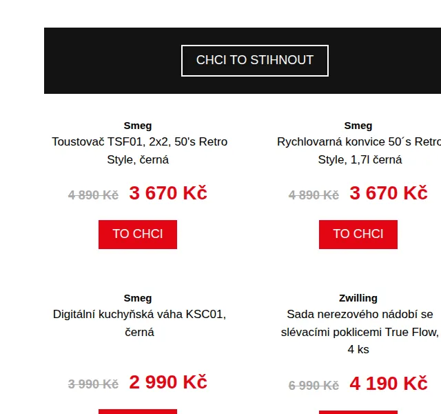 Potten & Pannen: Smeg toustovač a konvice se slevou 25 % – červen 2026 | Nuslet.cz