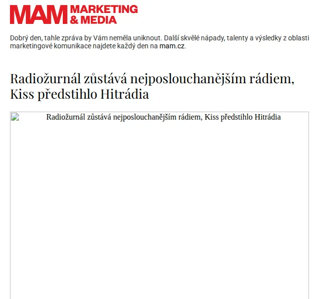 Marketing & Media: Radiožurnál zůstává nejposlouchanějším rádiem – červen 2026 | Nuslet.cz