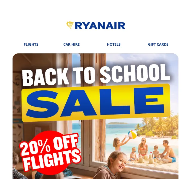 Ryanair: 20 % sleva na letenky – září 2026