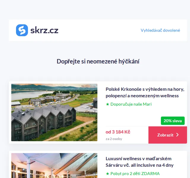 Vánoce na Skrz: Pobyty s neomezeným wellness od 1 790 Kč – červen 2026 | Nuslet.cz