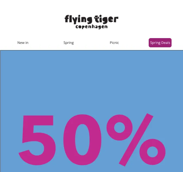 Flying Tiger Copenhagen: až 50% sleva – květen 2026