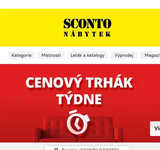 Sconto: Týdenní cenové thraky – nábyt až 50 % – květen 2026