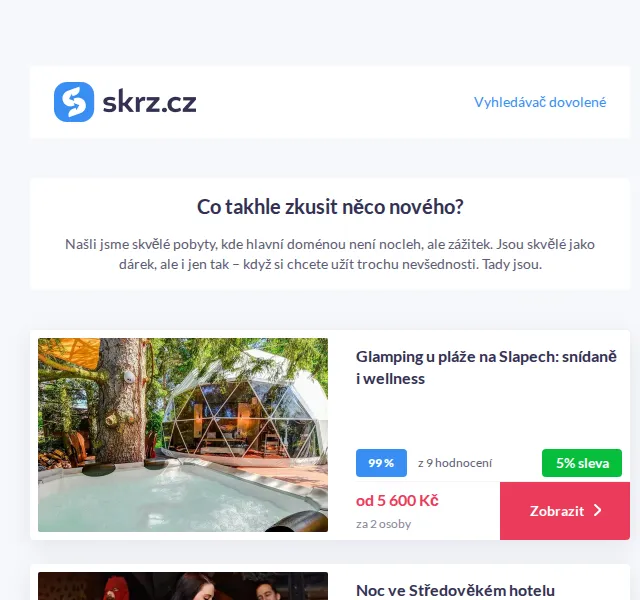 Vánoce na Skrz: Netradiční pobyty – červen 2026 | Nuslet.cz