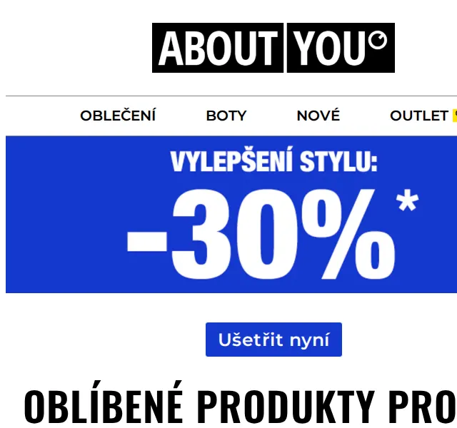 ABOUT YOU: Ušetři 30 % na módu – červen 2026 | Nuslet.cz