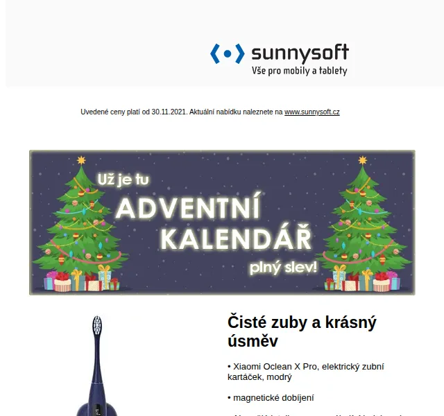 Sunnysoft: elektrický zubní kartáček Xiaomi Oclean od 1 490 Kč – červen 2026 | Nuslet.cz