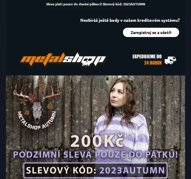 METALSHOP: 200 Kč sleva na nákup nad 2 000 Kč – červen 2026 | Nuslet.cz