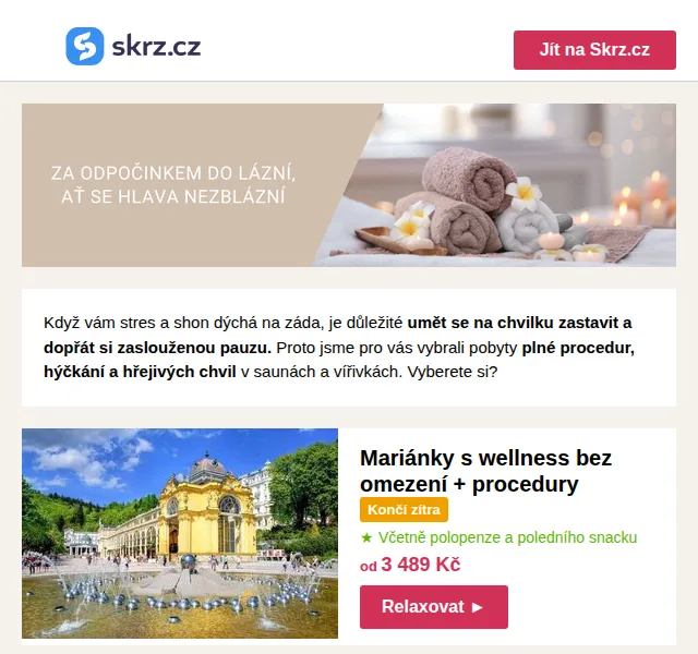 Vánoce na Skrz: Lázně s procedurami od 2 990 Kč – červen 2026 | Nuslet.cz