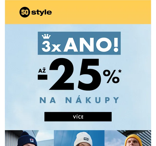 50style: Výprodej s dodatečnými slevami až 25 % – červen 2026 | Nuslet.cz