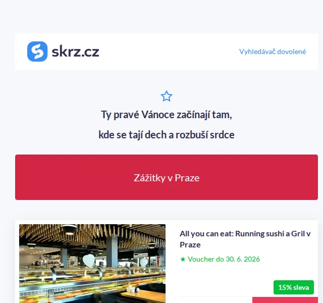 Vánoce na Skrz: Running sushi a dárky do 500 Kč – červen 2026 | Nuslet.cz