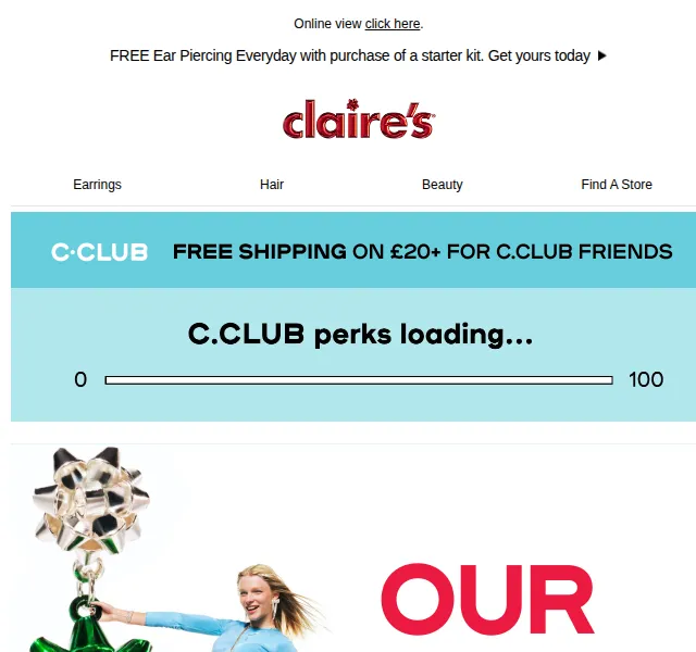 Claire's: Extra 20% sleva + 50% na vše – prosinec 2025 | Nuslet.cz
