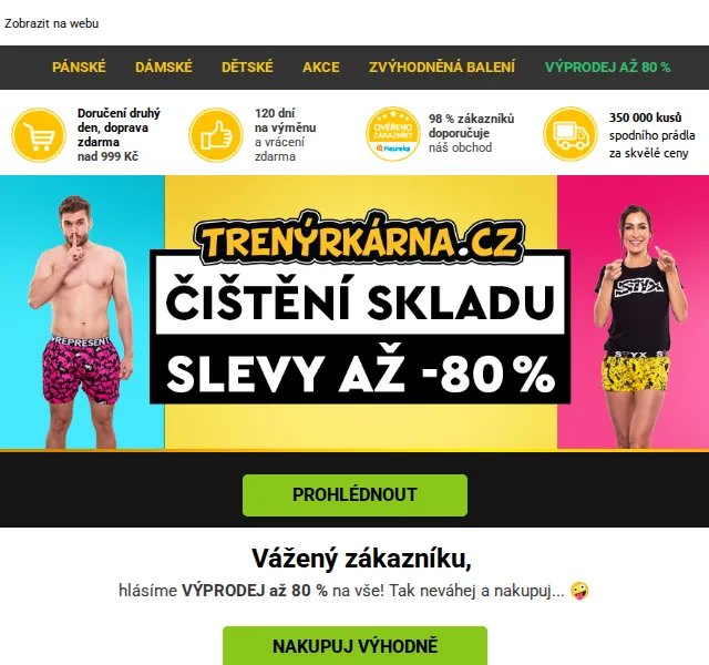 Lukáš z Trenýrkárna.cz: Výprodej až 80 % – červen 2026 | Nuslet.cz