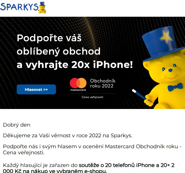 Sparkys: Soutěž o iPhone a 2 000 Kč – červen 2026 | Nuslet.cz