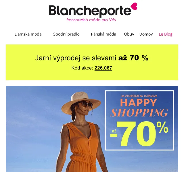 Blancheporte: Dámská móda až -70 % – duben 2026 | Nuslet