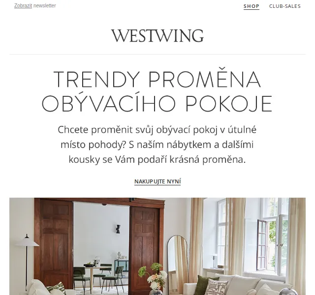 WestwingNow: Nábytek do obýváku – červen 2026 | Nuslet.cz