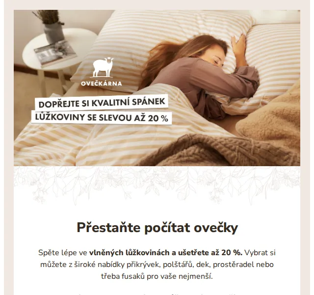 Ovečkárna: Vlněné lůžkoviny se slevou až 20 % – červen 2026 | Nuslet.cz