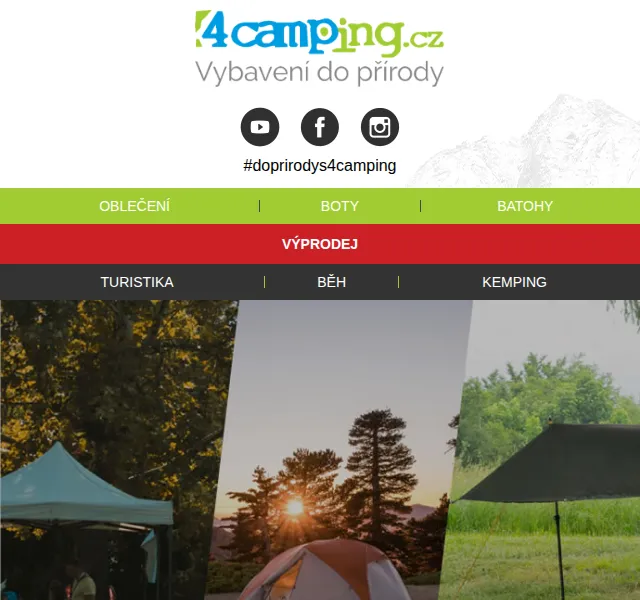 4camping: Výběr stanů, přístřešků a tarpů – červen 2026 | Nuslet.cz