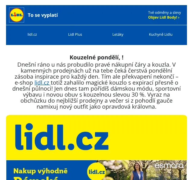 Lidl Plus: Dámská móda a obuv se slevou 30 % – srpen 2026