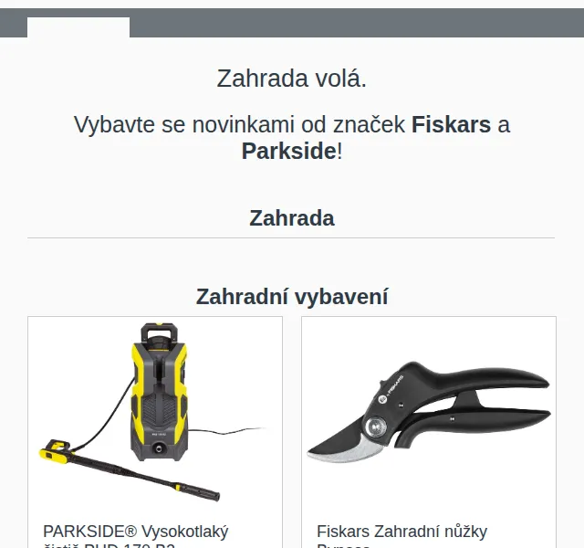Lidl: Zahradní vybavení Fiskars a Parkside – červen 2026 | Nuslet.cz