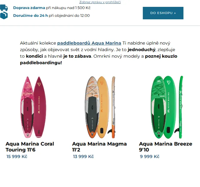 SNOWBOARD ZEZULA: Paddleboard Aqua Marina od 9 999 Kč – červen 2026 | Nuslet.cz