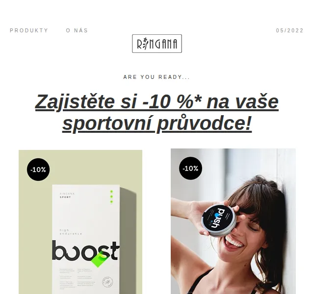 RINGANA: -10 % na sportovní produkty – květen 2026 | Nuslet.cz