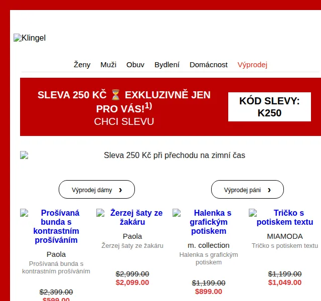 KLiNGEL: Sleva 250 Kč – červenec 2026 | Nuslet.cz