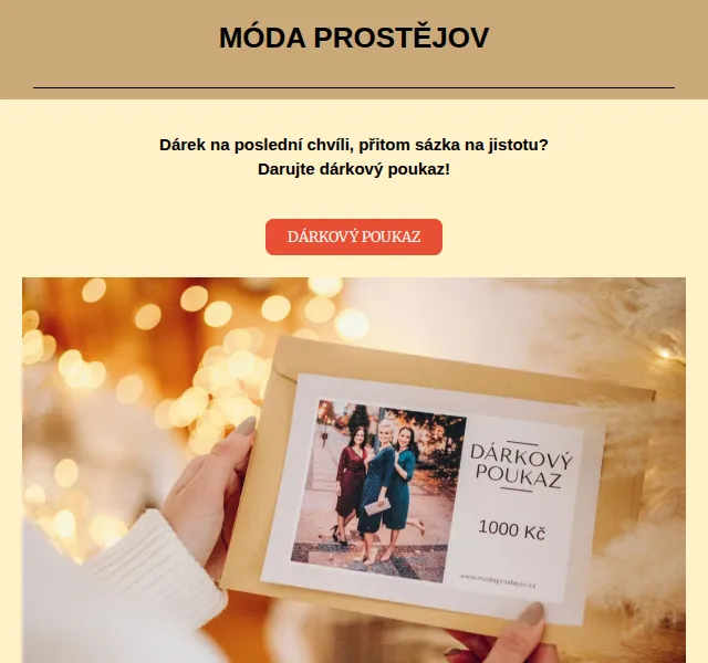 Móda Prostějov: dárkový poukaz – červen 2026 | Nuslet.cz