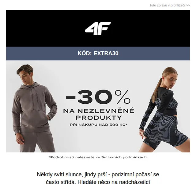 4Fstore: 30% sleva na nezlevněné zboží – červen 2026 | Nuslet.cz