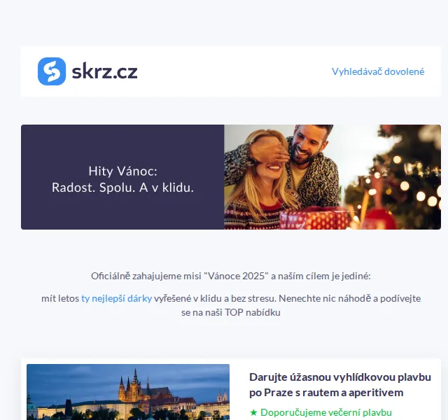 Vánoce na Skrz: zážitky a dárky od 409 Kč – červen 2026 | Nuslet.cz