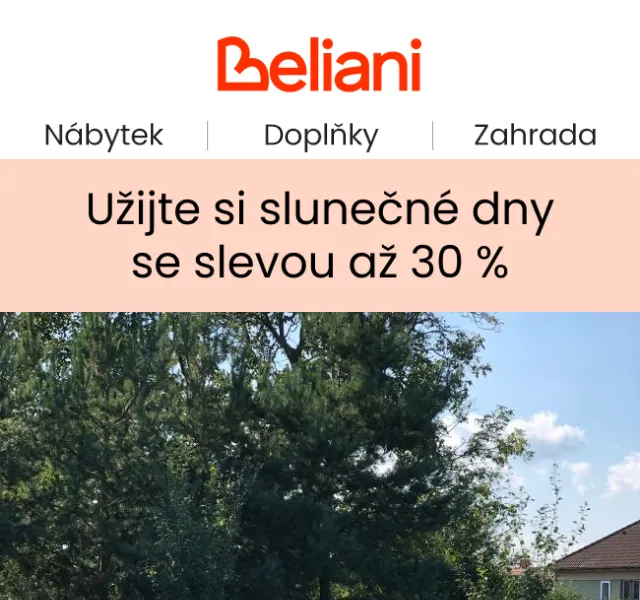 Beliani.cz: Sleva až 30 % na houpačky a lehátka – Červenec 2026