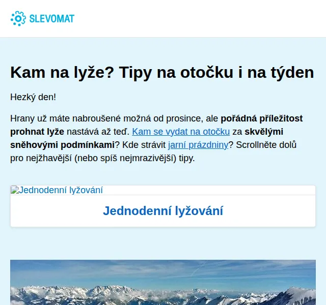 Slevomat: lyžařské zájezdy od 899 Kč – červen 2026 | Nuslet.cz