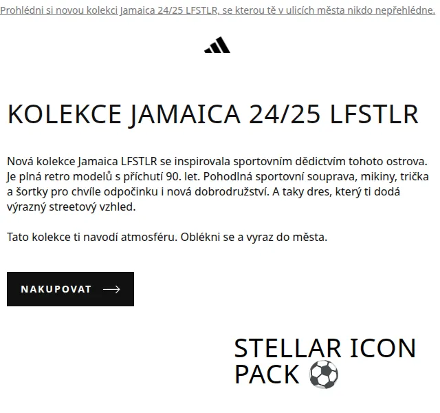 adidas: Kolekce Jamaica 24/25 LFSTLR a Stellar Icon Pack – červen 2026 | Nuslet.cz