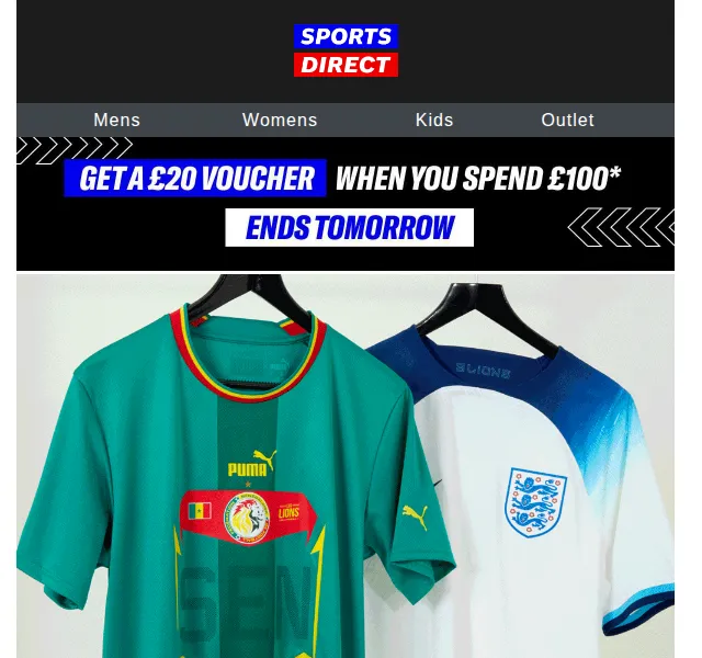 Sportsdirect.com: Anglická reprezentace sleva až 14 % – červen 2026 | Nuslet.cz