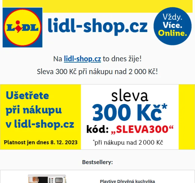 Lidl: Sleva 300 Kč na nákup nad 2 000 Kč – červen 2026 | Nuslet.cz