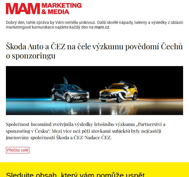Marketing & Media: Výzkum sponzoringu – červen 2026 | Nuslet.cz