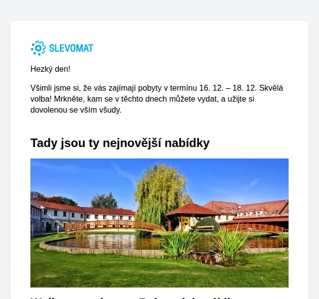 Slevomat: wellness pobyty od 1 730 Kč – červen 2026 | Nuslet.cz