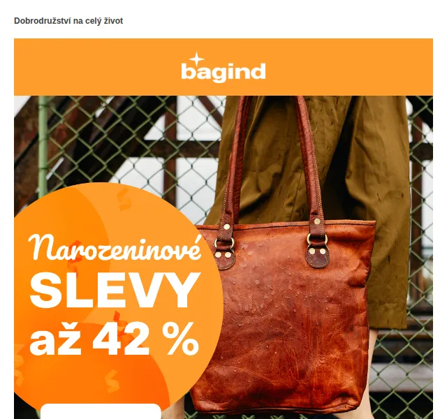 Bagind: narozeninové slevy až 42 % – červen 2026 | Nuslet.cz