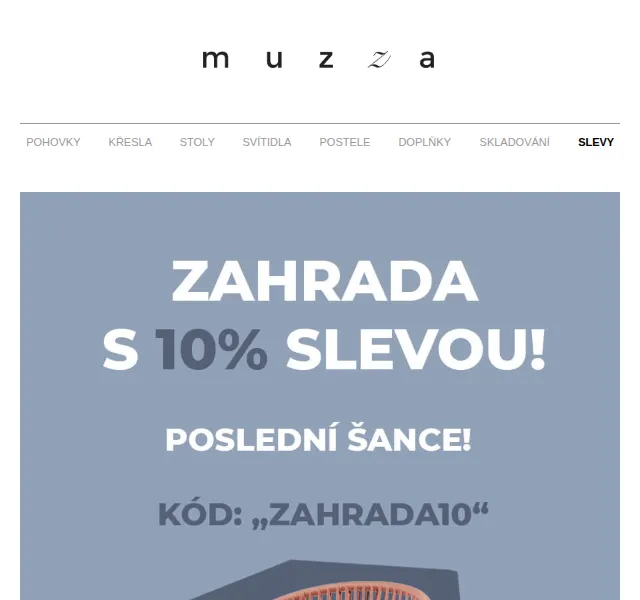 MUZZA: 10% sleva na zahradu – červen 2026 | Nuslet.cz