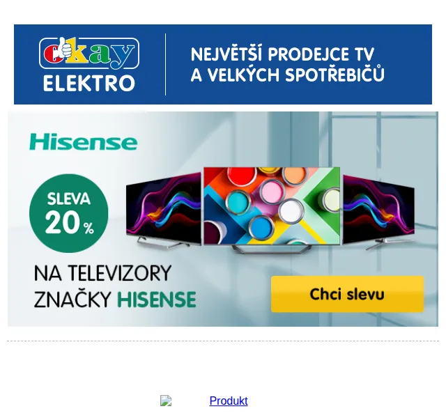OKAY: 20% sleva na televizory Hisense – červen 2026 | Nuslet.cz