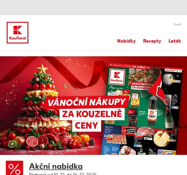 Kaufland: Brambory o 62 % a Pilsner Urquell v akci – prosinec 2025 | Nuslet.cz