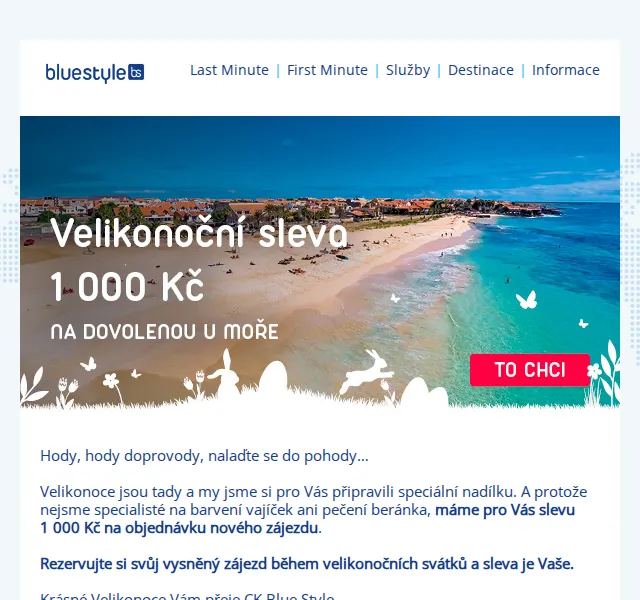 CK Blue Style: Velikonoční sleva 1 000 Kč – červen 2026 | Nuslet.cz